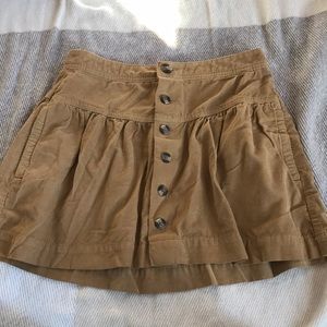 yellow button up skirt